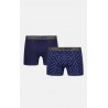 Minerva Eggplant Ανδρικά Μποξεράκια Μπλέ με Σχέδια 2Pack